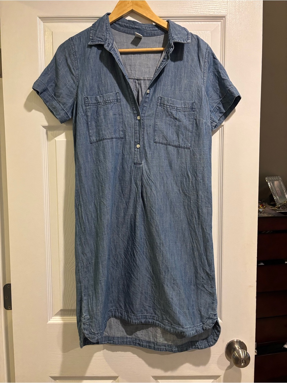 Old Navy Light Blue Chambray Shirt Dress